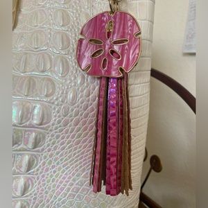 SOLD! Brahmin Hibiscus pink Sand Dollar tassel
